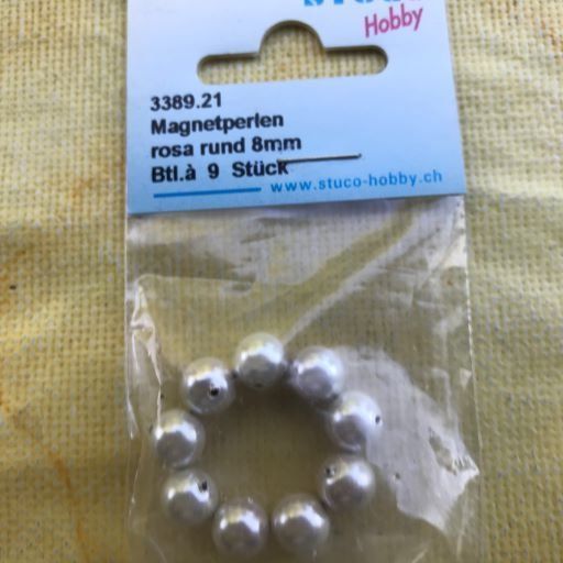 Perle (finte): LOT MAGNETPERLEN ROSA RUND 8MM – Nuovo e nell'imballaggio originale da Ostermundigen venduto da Wyatt-Earp 3