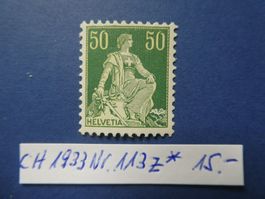 CH 1933 Nr. 113z ungestempelt *