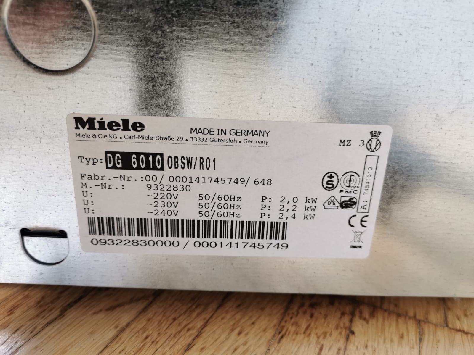 Miele Appareils de cuisine: Miele DG 6010 Dampfgarer – D'occasion à Seeberg par Lina.Ramseier 2