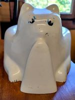 Objet insolite: un siège pot avec  motif chat blanc vintage