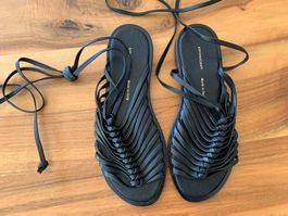 Liviana Conti Ledersandalen Schnürsandalen schwarz 37 *NEU*