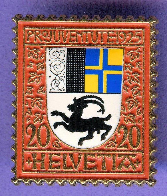 Placchette & Badge: PTT  Pro Juventute 1925  GRAUBÜNDEN – Usato da Winterthur venduto da Sammleroase