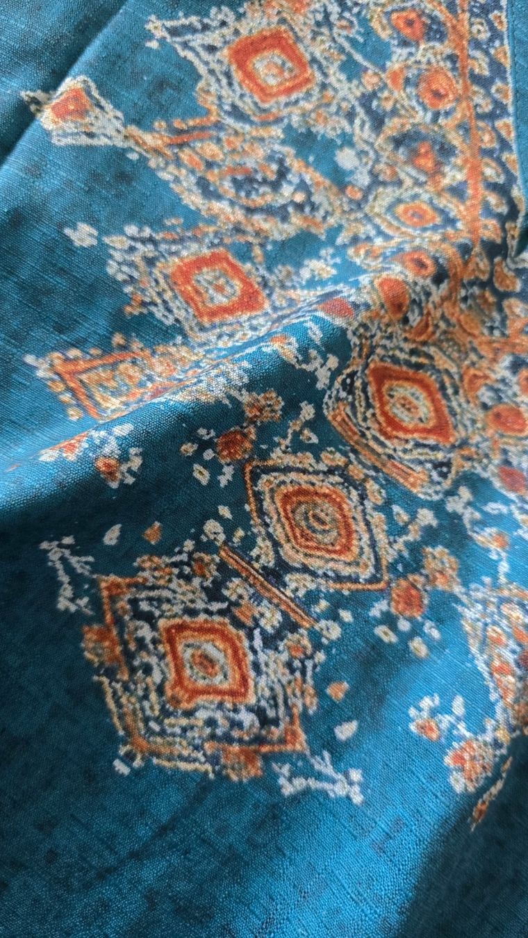 Camicette: Boho-Bluse mit Ethno-Muster - M - Petrol 4️⃣ – Nuovo (secondo la descrizione) da Thalwil venduto da VitaMini 2