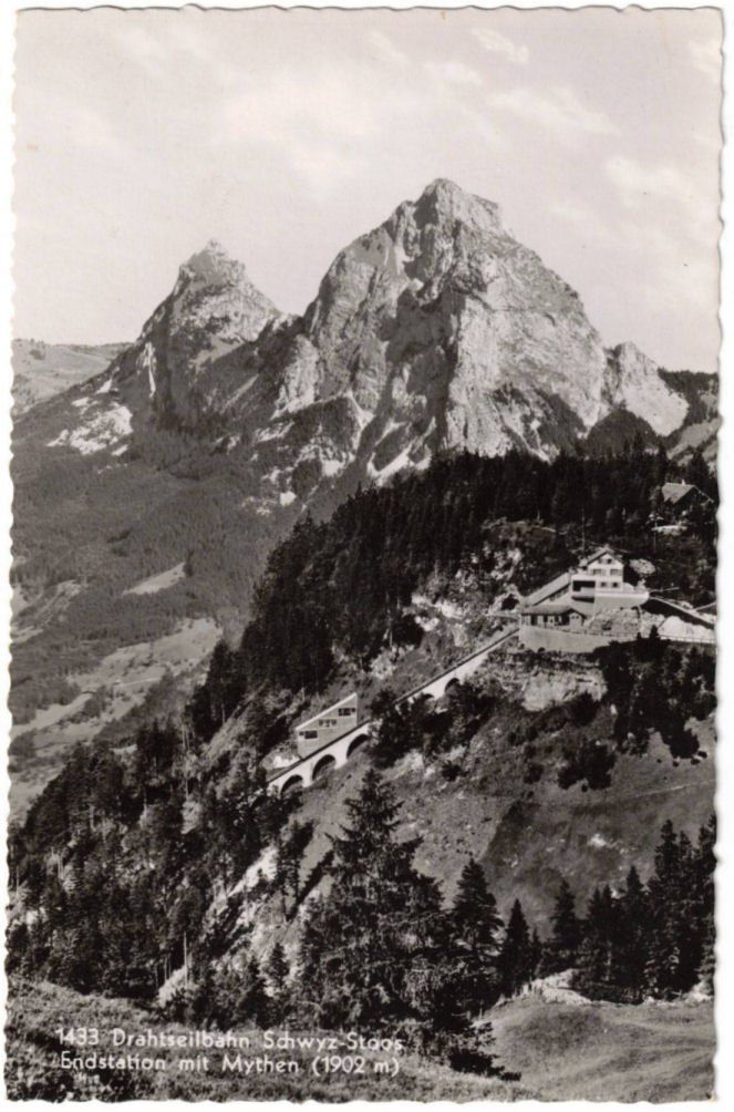Cartoline postali: Stoos - Standseilbahn mit Mythen – Usato da Binningen venduto da Mountainrider