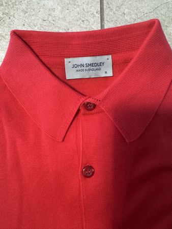 John Smedley Poloshirt rot Groesse M Baumwolle neu