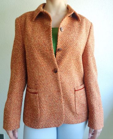 DELMOD JACKE BLAZER 40 L SCHURWOLLE  SAMT top zu JEANS ROCK