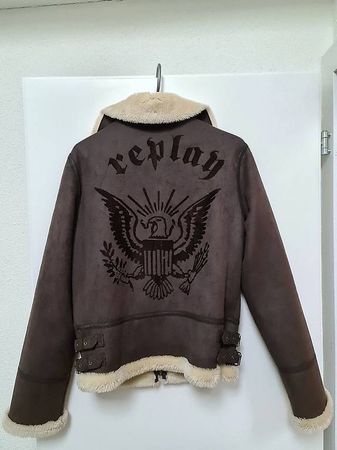 Replay Übergangsjacke, falsches Fell, Gr. L
