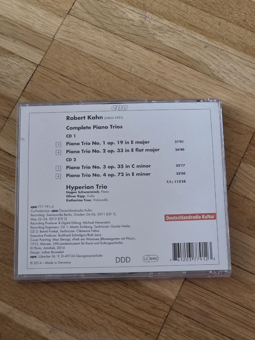CDs: Doppel-CD: Robert Kahn: Complete Piano Trios; Hyperion Trio  – Gebraucht aus Aesch BL von immon 1