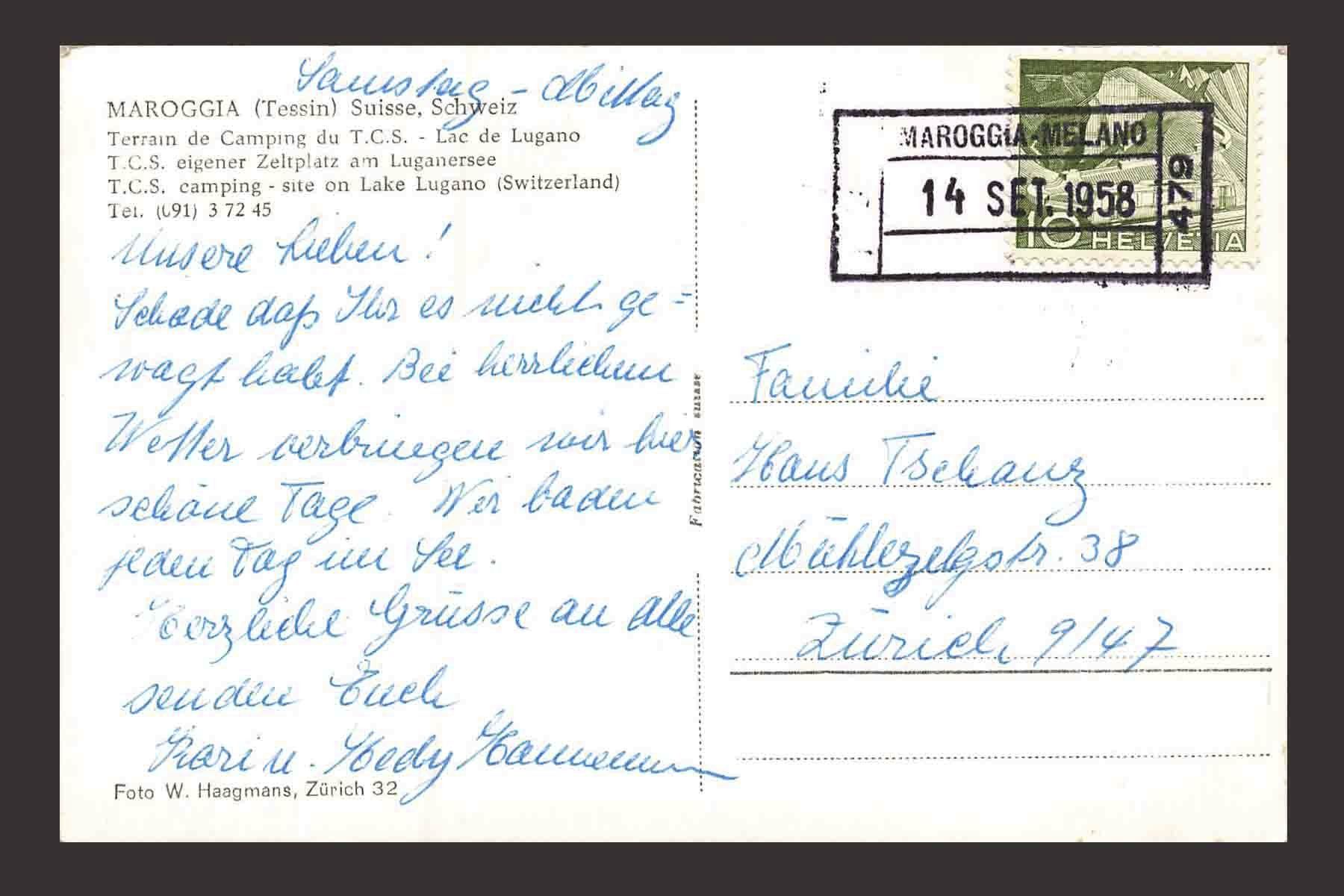 Cartoline postali: AK Margotta Tessin TCS Camping – Usato da Goldau venduto da artelier1 1