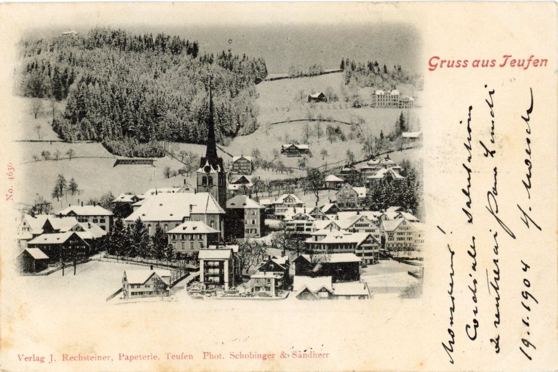 Cartoline postali: Teufen   AR       um 1904 – Usato da Brig venduto da Valcards54