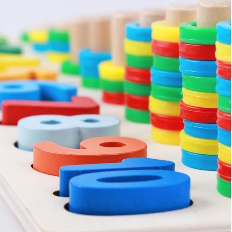 Holz Mathe Spielzeug Für Kinder Ab 3 – Zählen, Uhrzeit & Rechnen Lernen Mit Montessori-Lernspiel