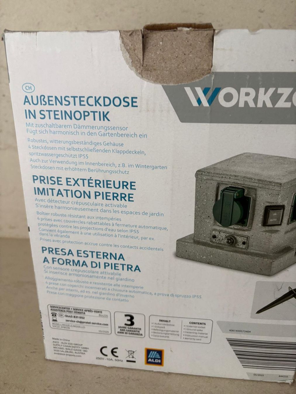 Spine: Workzone Aussensteckdose in Steinoptik - Neuwertig! – Nuovo e nell'imballaggio originale da Alpnach Dorf venduto da Hbalzli 4