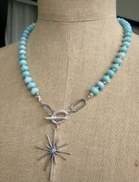 Stylish Beaded Necklace with Star Pendant - Summer Trend