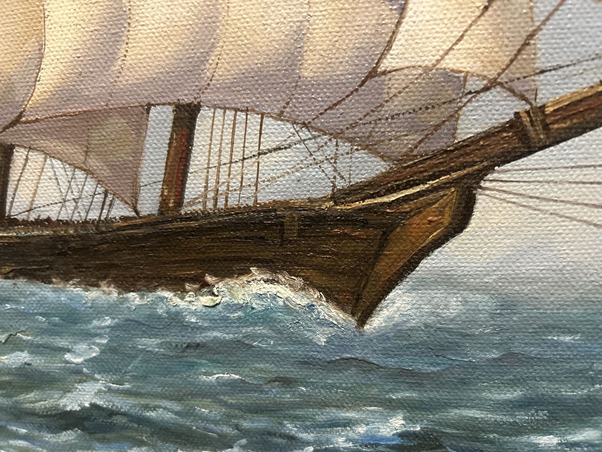Dipinti: Wunderschönes Ölgemälde Segelschiff, signiert, 2002! – Usato da Glarus venduto da KunstWerkEr-LS87 3
