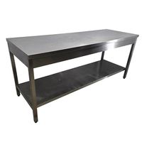 Arbeitstisch Edelstahl mit Zwischenboden 200 cm
