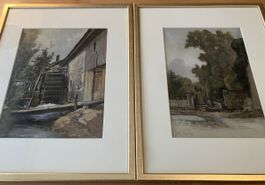 J. CROSNIER - 2 aquarelles des environs de Genève