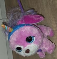 Plüschtier Einhorn rosa mit lila Haaren 