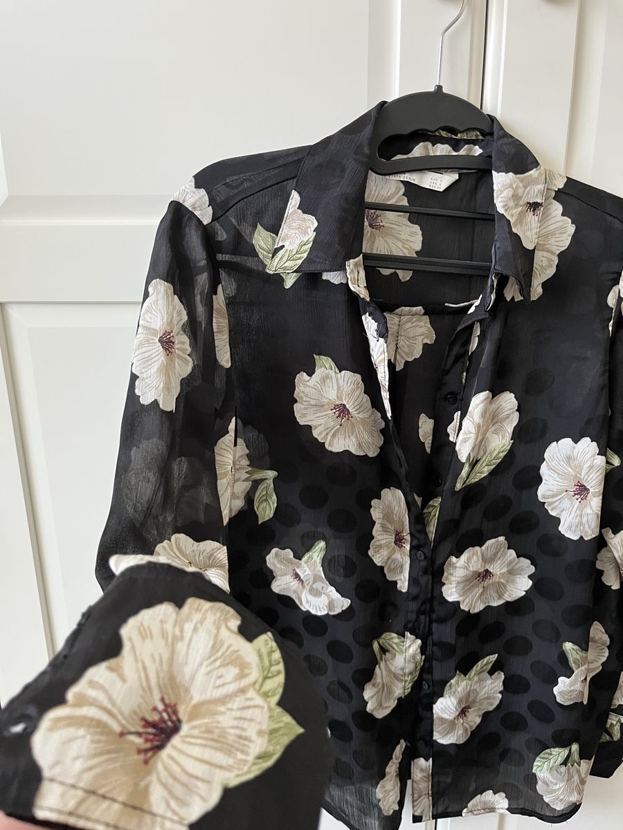Zara Camicette: Blumenmuster-Chiffonbluse – Nuovo (secondo la descrizione) da Allschwil venduto da eyl_bb8q 4