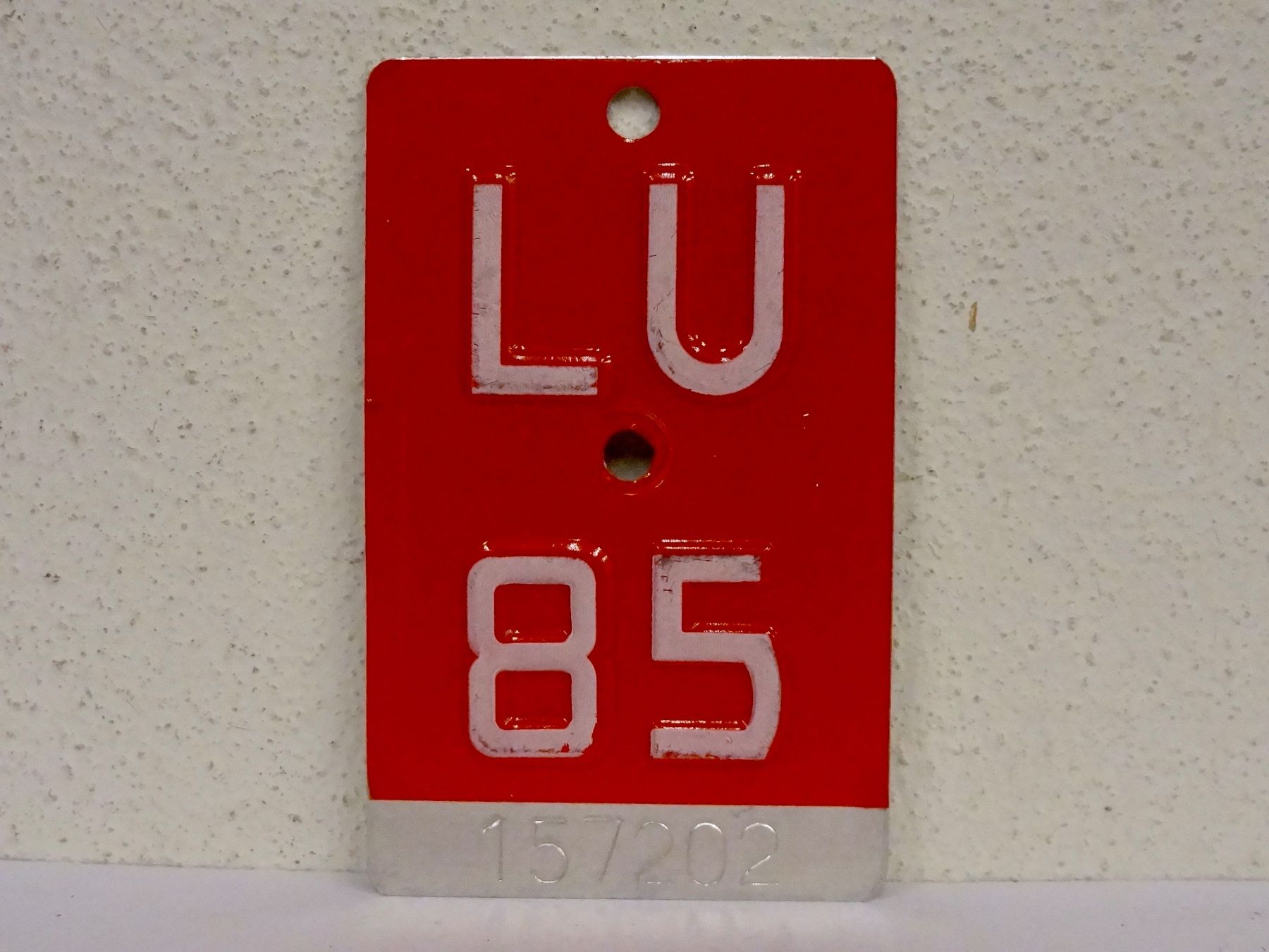Schilder: LU 85 VELONUMMER - FAHRRADSCHILD – Gebraucht aus Kerzers von djstarsky73