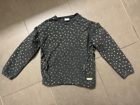 Hust & Clair Pullover grau mit goldenen Punkten 116