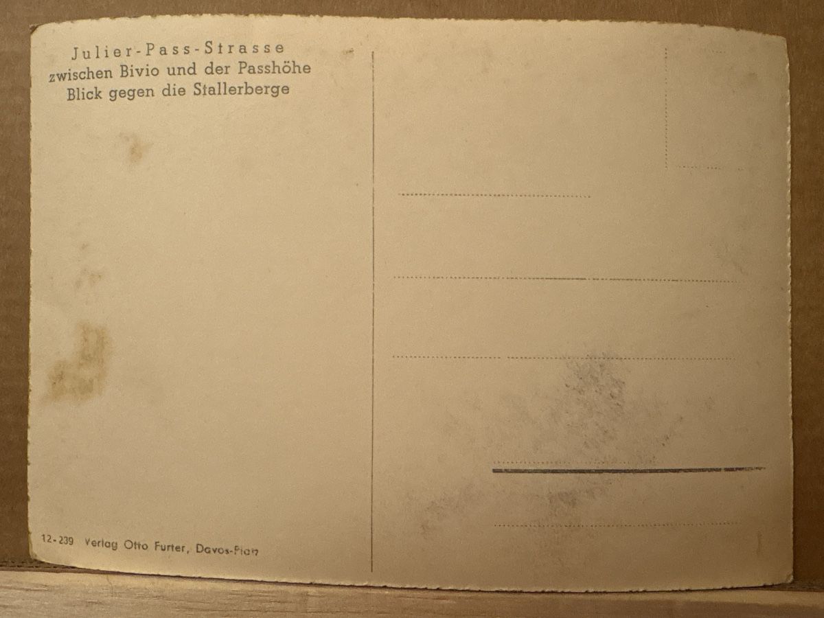 Cartoline postali: AK von Julier Pass – Usato da Rümlang venduto da Kartenpost1 1