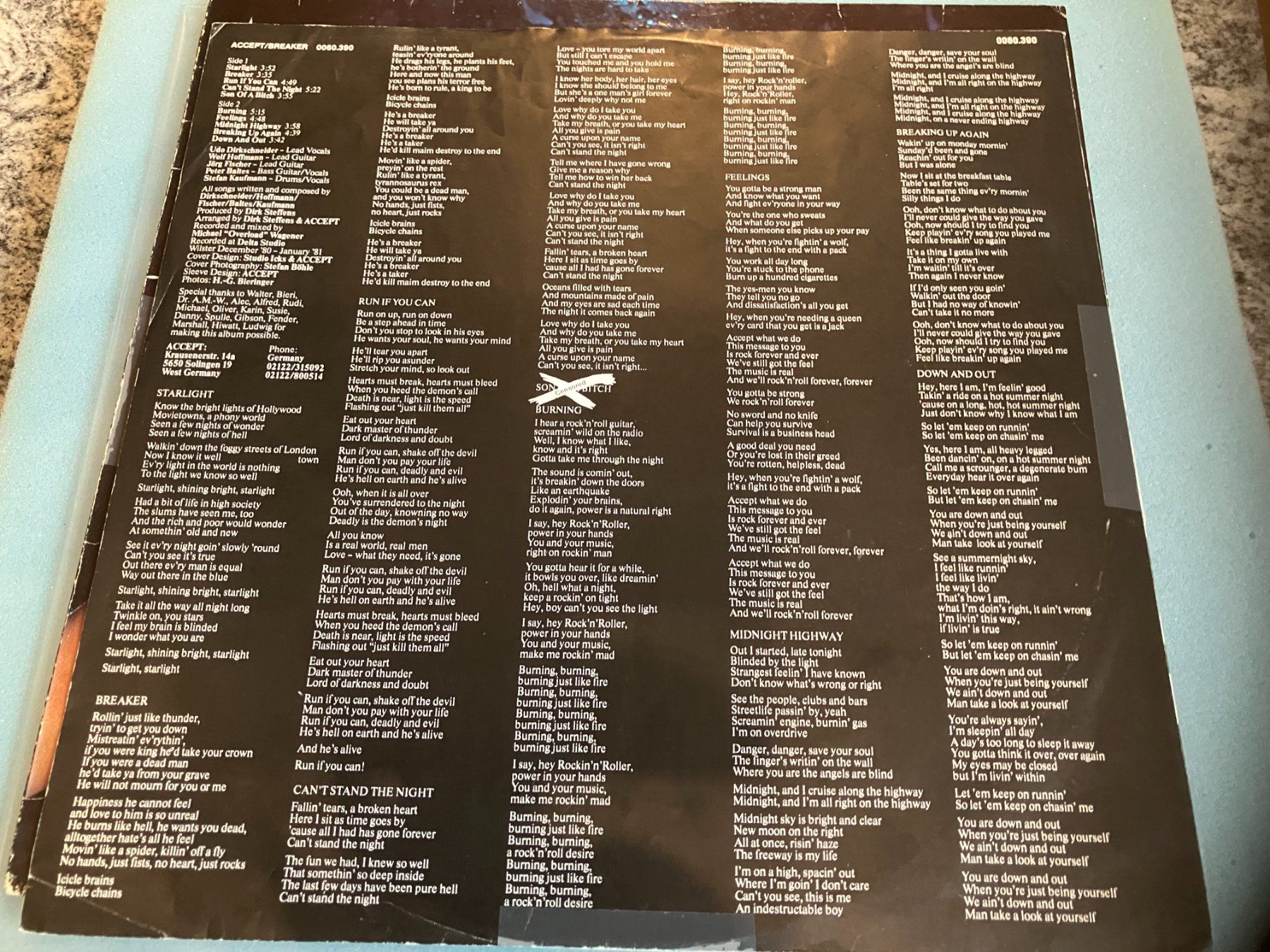 Dischi in vinile: Accept – Usato da Aarwangen venduto da Jukebox3 5