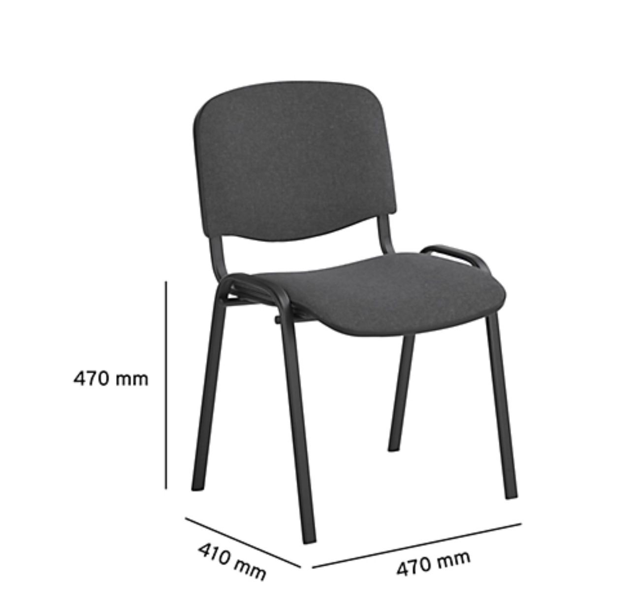 Chaises: neuer Stapelstuhl ISO Basic, Gestell schwarz, anthrazit – Neuf (Voir description) à Necker par liq24 1