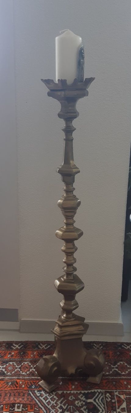 Kerzenständer: Kerzenständer Kirche  - Messing massiv und schwer (80cm) – Gebraucht aus Stetten AG von Brissago25