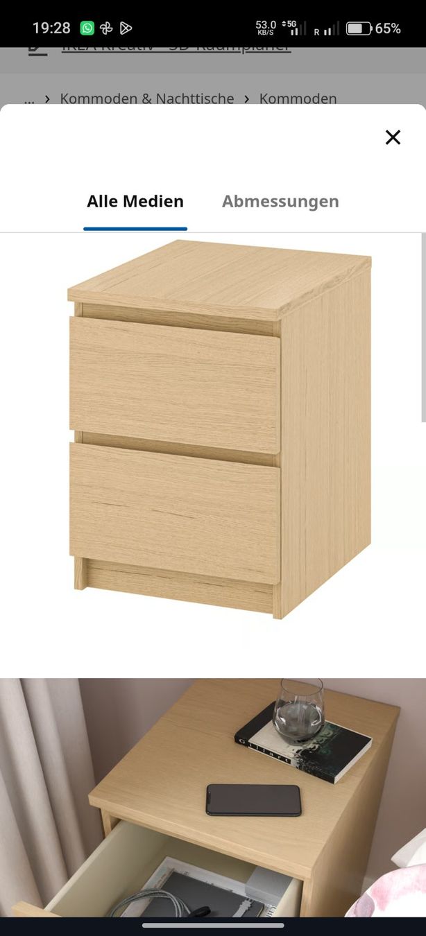 Ikea Comodini: MALM Kommode mit 2 Schubladen (2 Stück) – Usato da Adligenswil venduto da ser_6mpq 7