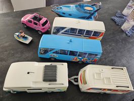 Playmobil Ferienhaus, Wohnmobil Auto Jetboot Schiff Set