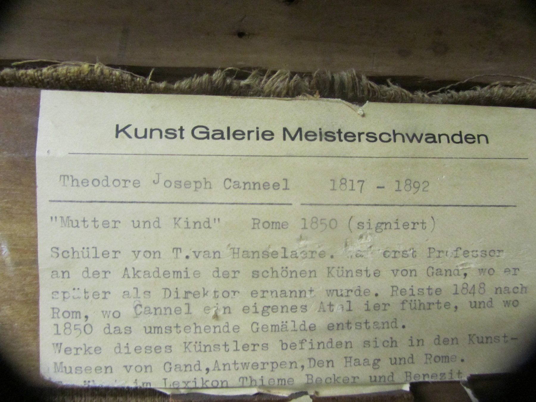Gemälde: Mutterglück-Theodor Joseph Canneel (1817-1892) – Gebraucht aus Luzern von Lucernauno 6