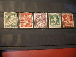 1915/1916, PRO JUVENTUTE TRACHTENBILDER, 2 SÄTZE, SBK 200.00