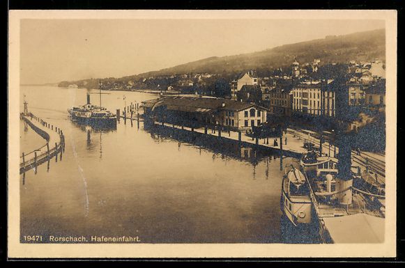 Cartes postales: Rorschach, Hafeneinfahrt aus der Vogelsc – D'occasion à Berlin par bartko-reher