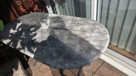 Bistrotisch Marmor Gusseisen oval gebraucht