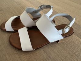 Sandalen Damen Leder Weiss