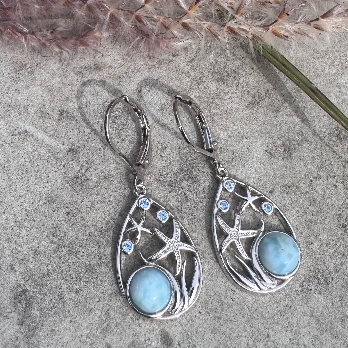 Ohrringe & -stecker: Wow: 925 Silber Ohrhänger mit wunderschönen LARIMAR Steinen – Neu und originalverpackt aus Rombach von Ivreajewels 1