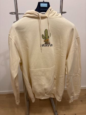 Cremefarbener Dravus Hoodie mit Kaktusmotiv Gr. L