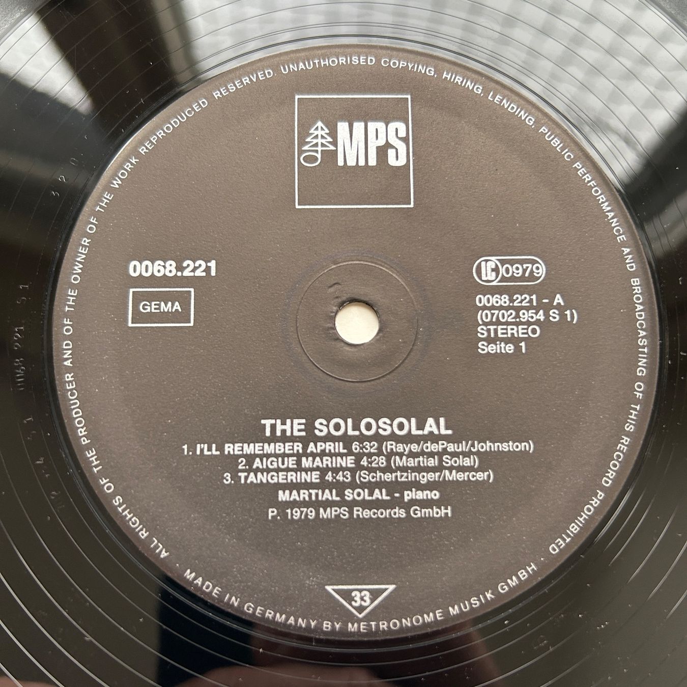 Vinyles: Martial Solal  The Solosolal LP – D'occasion à Lausanne par Pask1 2