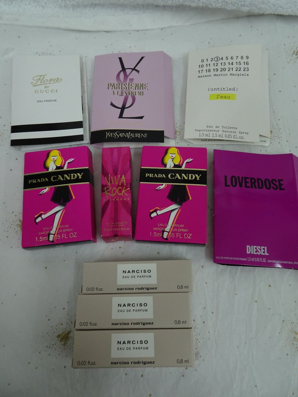 Gucci Flacons: 25 PARFUM MINI-SPRAY SAMPLES BOTTEGA AQUA PARMA PRADA GUCCI – Neu (gemäss Beschreibung) aus Oberwil b. Zug von JICKY-1889 1