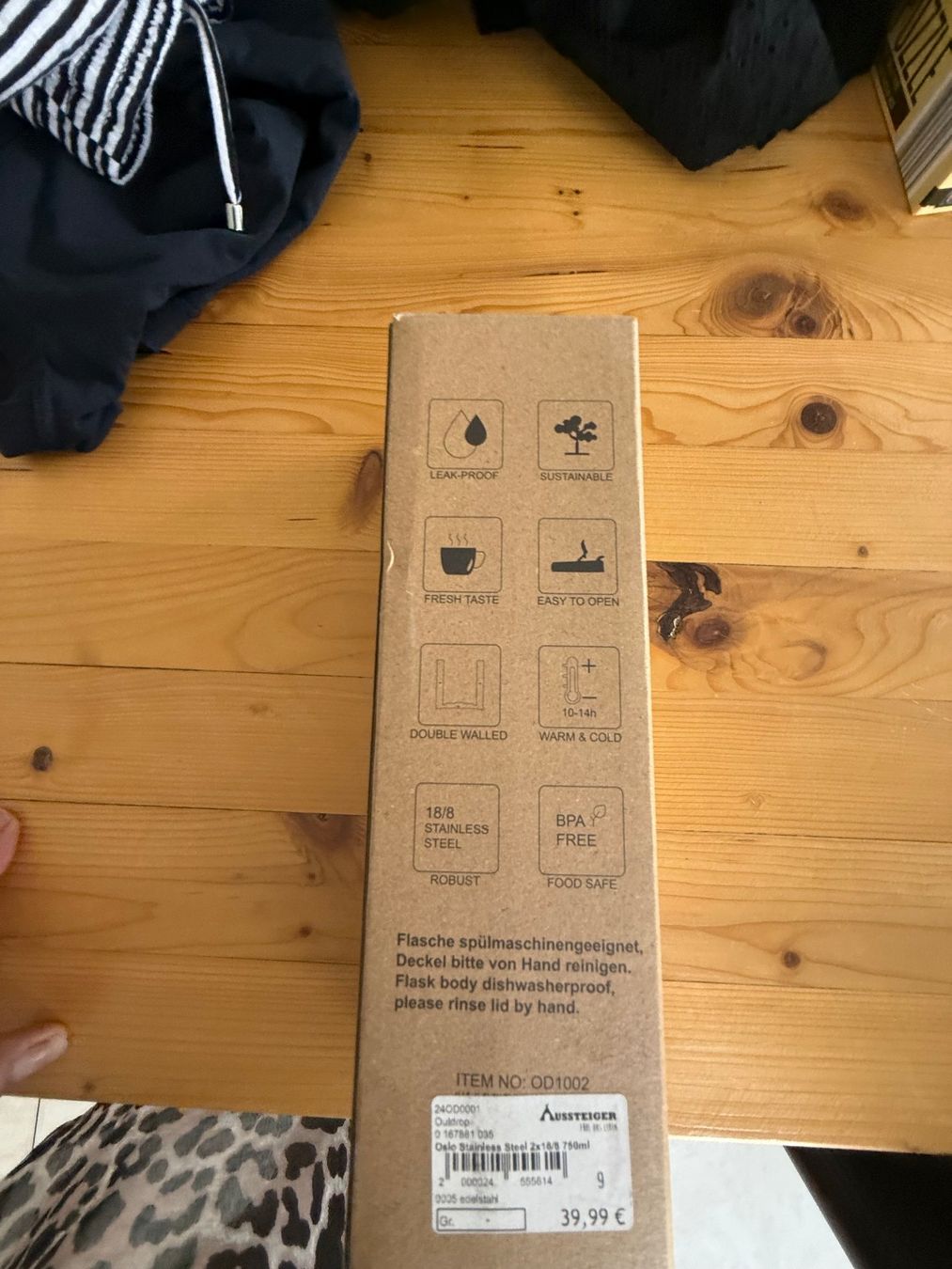 Thermos Borracce & Thermos: Neu Thermosflache Edelstahl 0.75 Liter – Nuovo e nell'imballaggio originale da Kirchdorf AG venduto da coco123 6