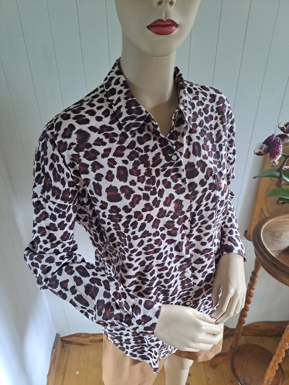 Maison Scotch Camicette: SCOTCH & SODA Hemdbluse Bluse 36 S Leopard Oberteil – Usato da Mollis venduto da Fauchi99 2