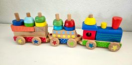 Holz Zug Bauklötze Spielzeug Kinder