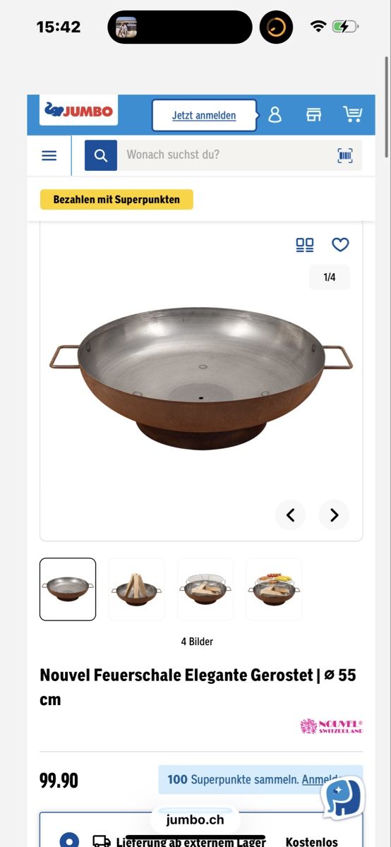 Cheminée d'extérieur: Feuerschale mit Grillrost 55 cm Durchmesser – Neuf (Voir description) à Zuchwil par paedward 3