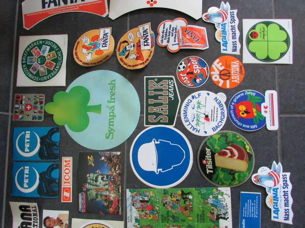 Alte Sticker Aufkleber Set 70er 80er Jahre Fanta Rivella etc | Kaufen ...