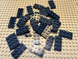 Lego 28x Platten 2x4 dunkel blau (3020) neu