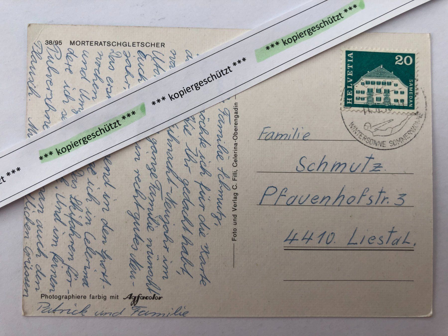 Cartoline postali: Morteratschgletscher schön AK – Usato da Hefenhofen venduto da Bierinder 1