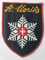 Vintage Badge Wappen St.Moritz Flocke ST. GALLER STICKEREI