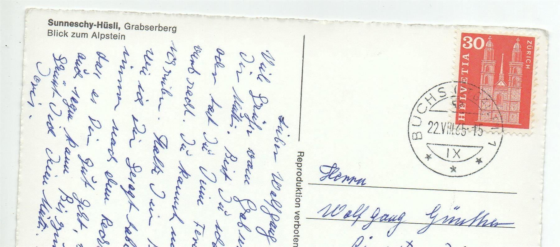 Cartoline postali: GRABSERBERG Sunneschy-Hüsli – Usato da Jona venduto da philajona 1