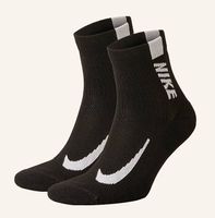 Nike 2er-Pack Laufsocken MULTIPLIER Schwarz EUR 34-38 NEU