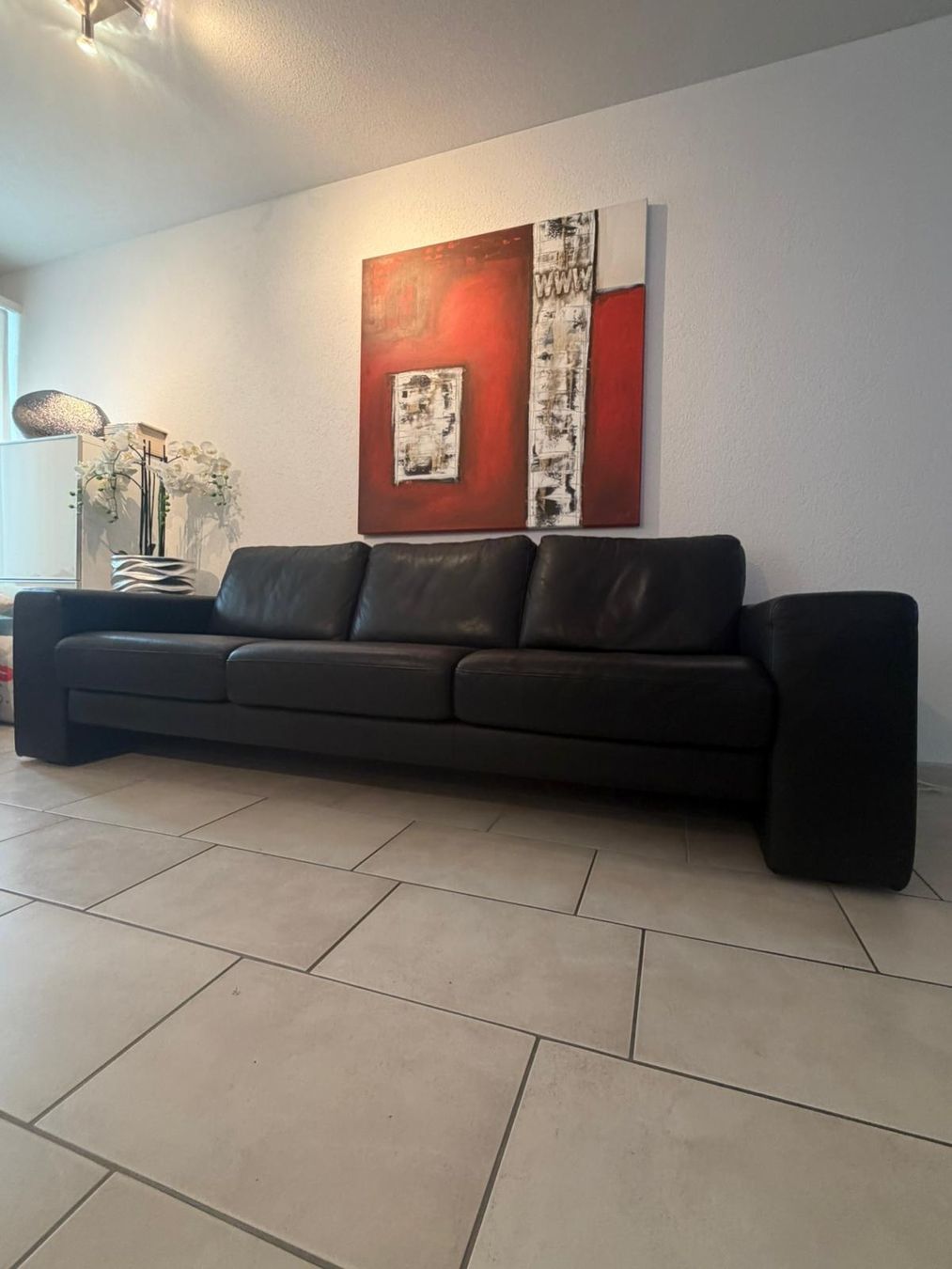 Sofas: Sofa Leder (schwarz) – D'occasion à Wettingen par sharklady